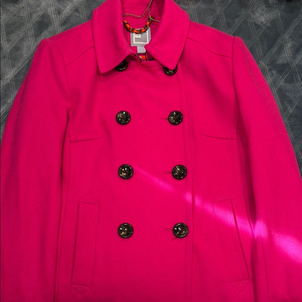 Women's Pink Double-Breasted Coat